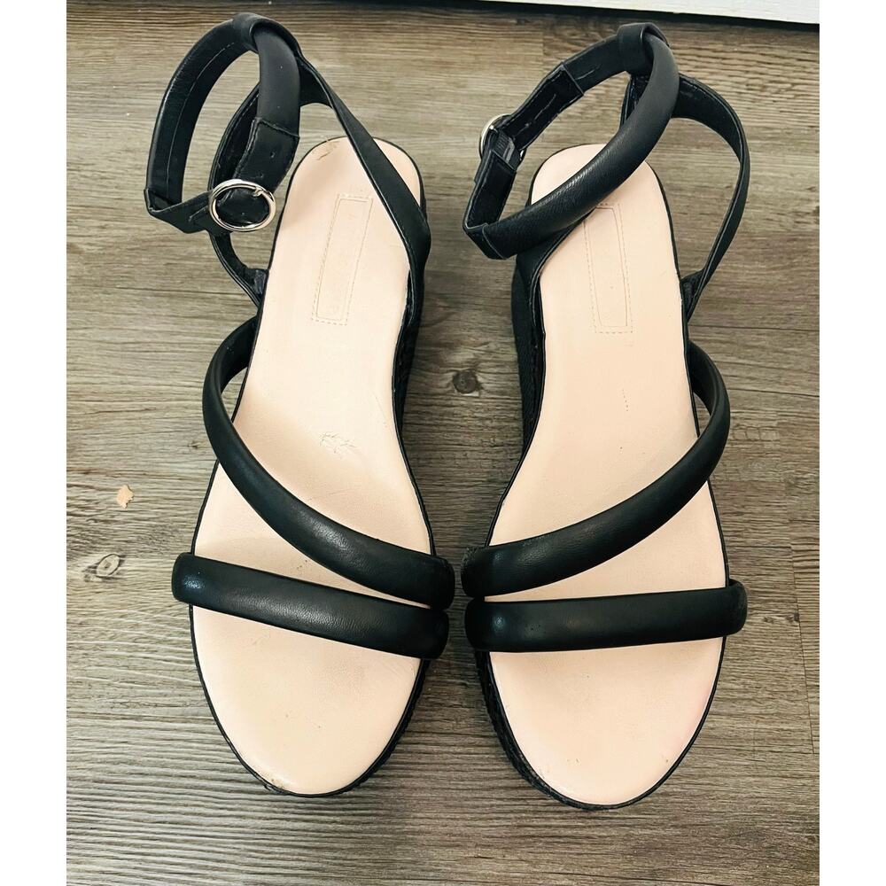 Avec Les Filles Sandals Black. Chunky platform ankle strap.